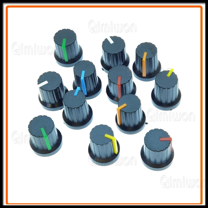 Newest !! Hot Sale 6mm Shaft Hole Dia Plastic Threaded Knurled Potentiometer Knobs Caps