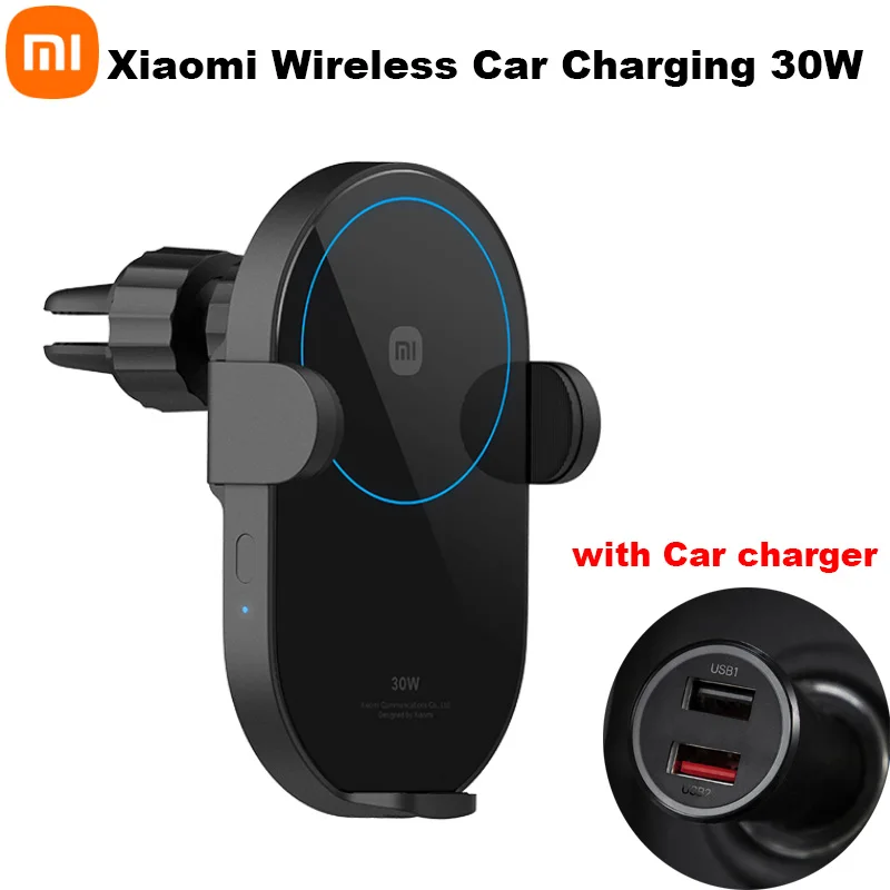 Xiaomi Mi 30W Max Qi Wireless Car Charger Auto Pinch with Intelligent Infrared Sensor Fast Charging Car Phone Holder