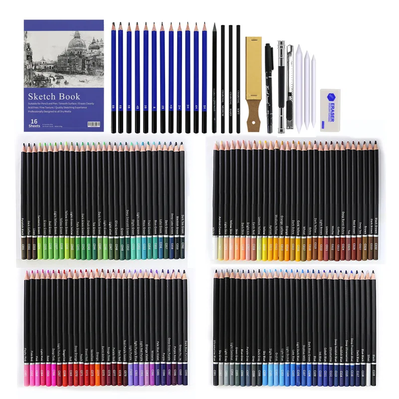 145 pcs Drawing Sketching Coloring Set Drawing Pencils & Sketching Kit Art Tool Kit Professional Art Supplies Set