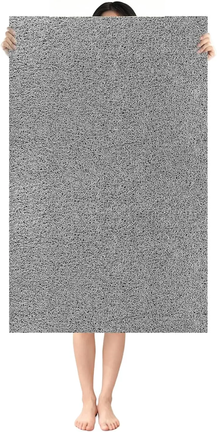 

Shower Mat Non Slip: 47.2 x 31.5 Inch Extra Large Shower Mats for Inside Shower with Drain Hole - Soft PVC Loofah Anti S