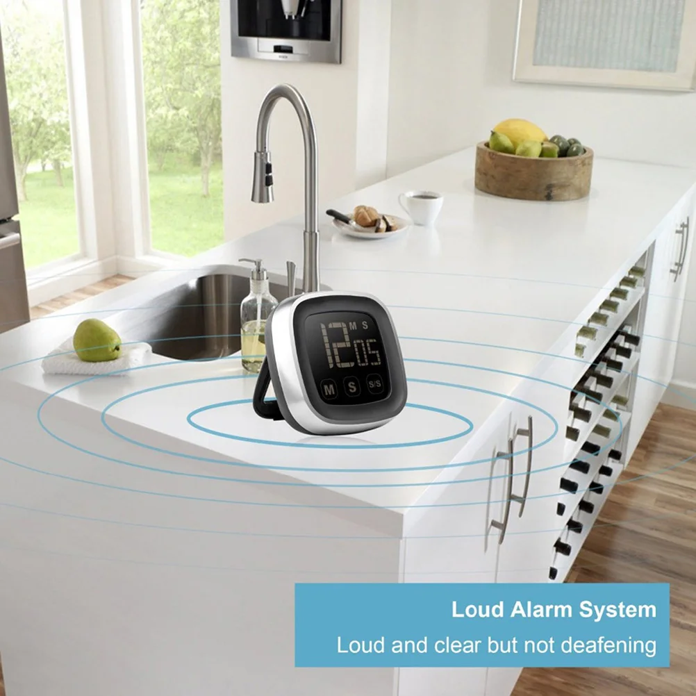 

Touch LED Kitchen Cooking Timer Electronic Loud Alarm Magnetic Timer Convenient for Home Use Random Color Magnetic Timing Device