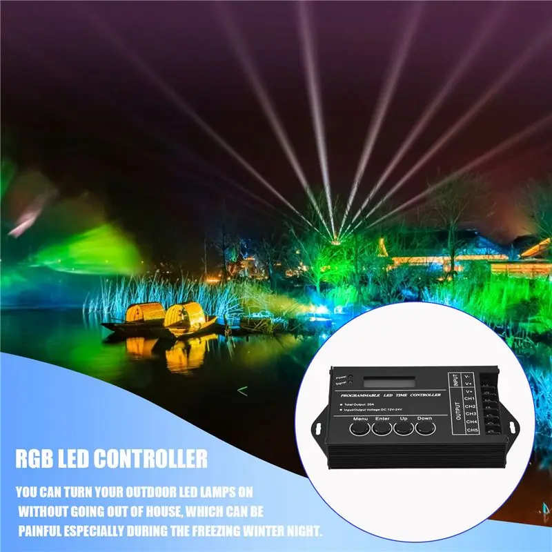 A02M-TC420 Time Programmable RGB LED Controller DC12V-24V 5 Channel LED Timing Dimmer