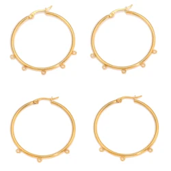 10pcs Classic Round Hoop Earring with 3/5 Loops Gold Plated Leverback Ear Wire Hooks for DIY Earring Making