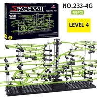 Luminous Spacerail Rollercoaster Ball Marble Run Maze Race Track Games Level 2 3 4 Electric Elevator Model Education Science Toy