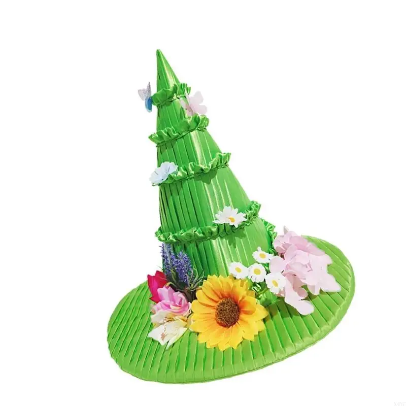 x4yc زهرة الزهرة القبعة القبعة القبعة قبعة الحدود الكبيرة الحدود قبعة الأزياء التنفس للتنكر والحدث تحت عنوان