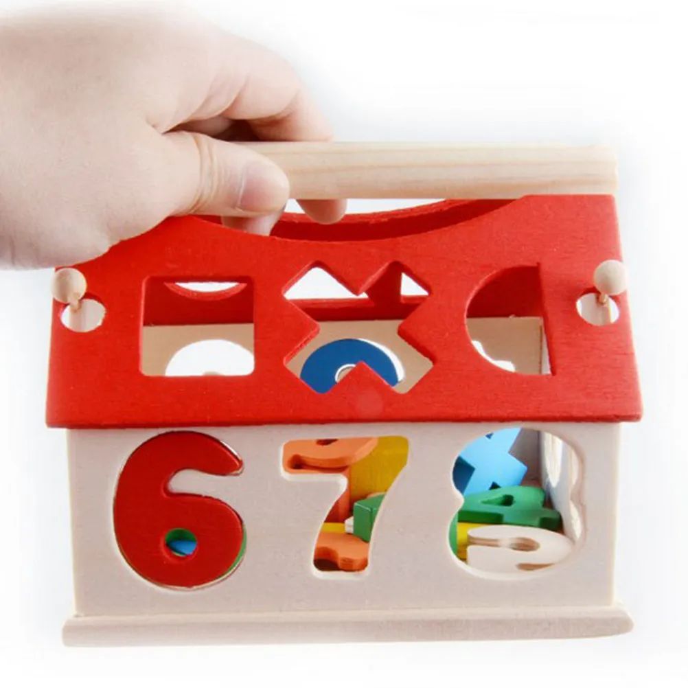 

1Set Number House Wooden Shape Matching Educational Blocks Early Learning DIY Number Shapes Enhance Kids Imagination Logic