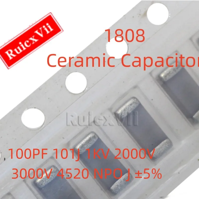 

(10 шт.) 1808 100PF 101J 1KV 2000V 3000V 4520 NPO J ± 5% 4520 SMD керамический конденсатор