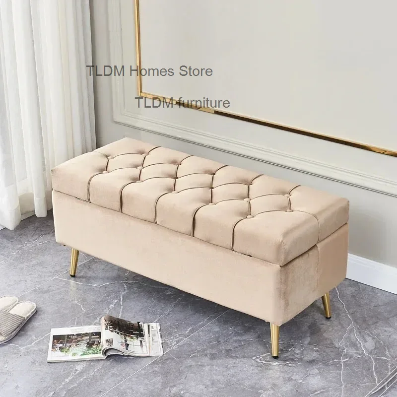 

Скандинавские современные домашние тканевые табуреты, дизайнерская скамейка, мебель для гостиной, пуфики для хранения, табурет для спальни, табурет для смены обуви