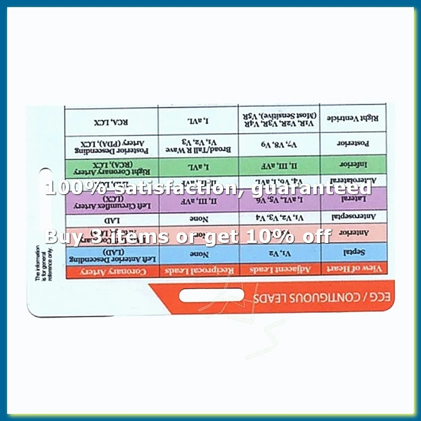 STEMI 12 Lead Tool Horizontal Reference Badge ID Card,EGG Contiguous Leads Measurement Household Tool-ABPX