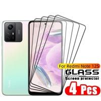 4PCS Full Cover Glass For Redmi Note 12S Glass Xiaomi Redmi Note 12S Tempered Glass HD 9H Full Screen Protector Redmi Note 12S