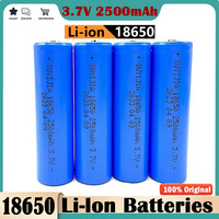 New Original 18650 Battery 3.7V 2500mAh High Capacity Li-ion Rechargeable Batteries for Scooter Gas Vehicles Bicycles LED Lights