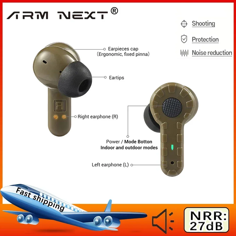 

Original! ARM NEXT Tactical Communication Pickup Noise Canceling Headset Earbuds, Military Tactical Electronic Shooting Headset