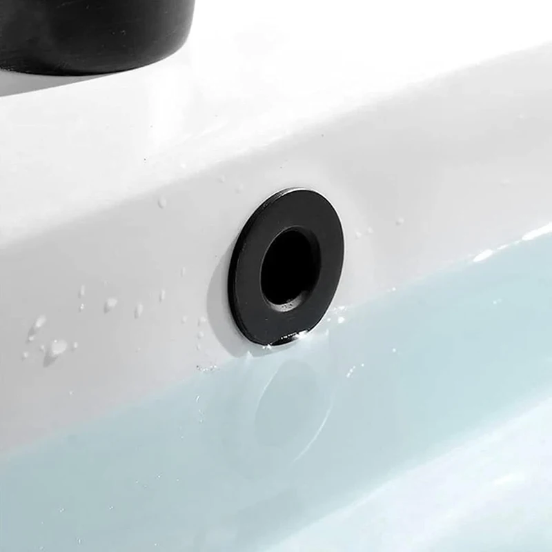 Brass Basin Sink Overflow Cover Sink Hole Circular Sink Overflow Ring Basin Drain Cover Sink Overflow Ring Cover for Bath Kitche