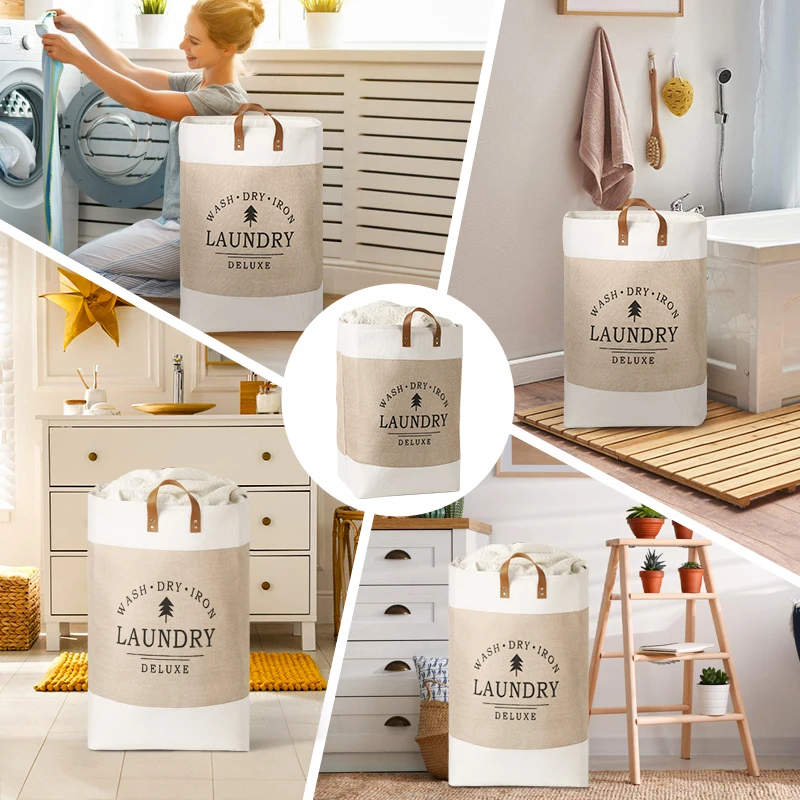 Large Capacity Laundry Basket Dirty Clothes Basket Fabric Laundry Basket Folding Storage Basket Household Storage Box Portable image 4