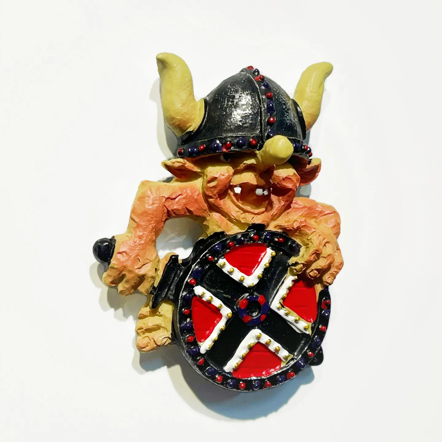 Viking Troll Warrior Norway Resin Fridge Magnet Travel Souvenir,3D Hand Painted Refrigerator Sticker Home Decor Collectible Gift
