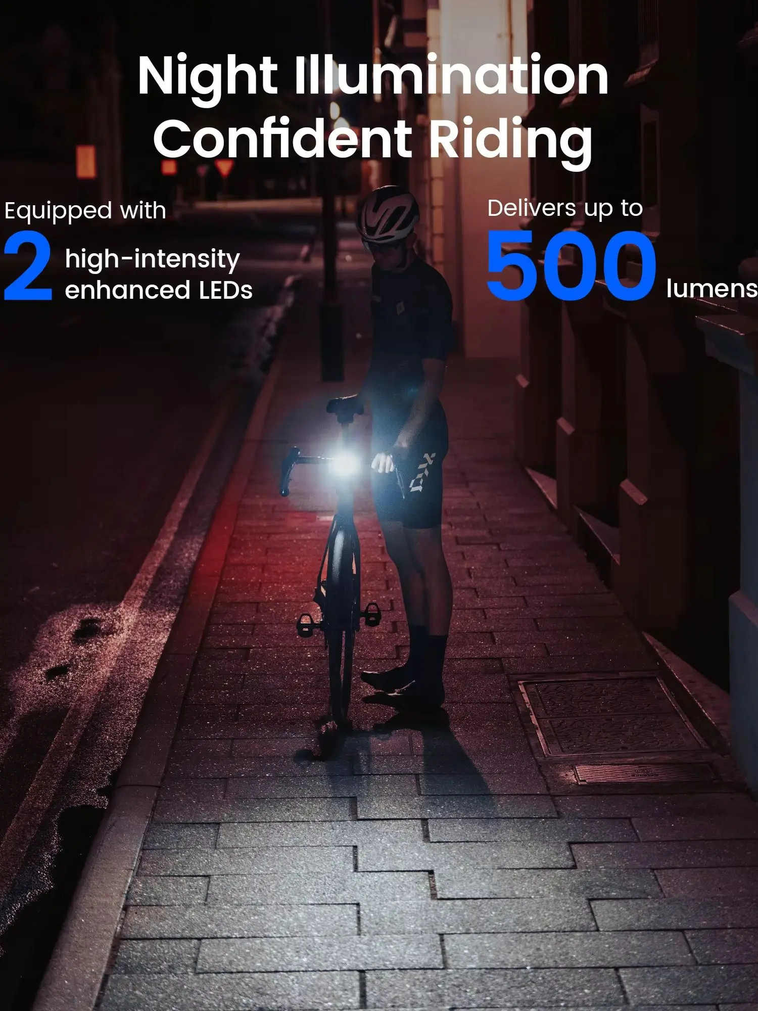 RAVEMEN FR500 Fahrradscheinwerfer für Garmin Wahoo XOSS IGPSPORT Magene GPS USB-C wiederaufladbares Fahrrad-Frontlicht, Tages- und Nachtbeleuchtung mit AGM04 Gropo-Adapter