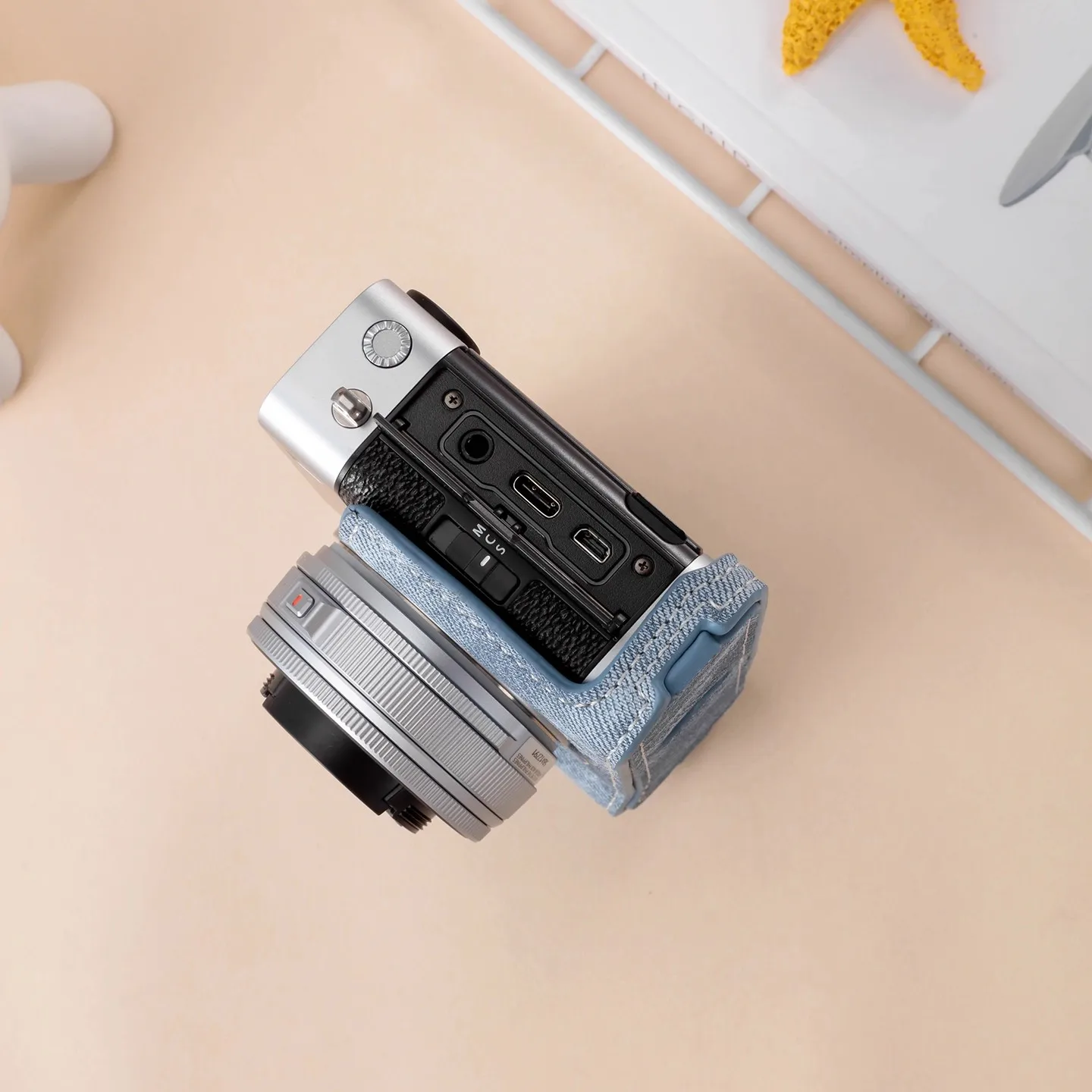 NEW Style Blue denim Camera Bag Body Case For Fujifilm XE5 XM5 XS20 XT30 II III XT50 Protective cover sleeve grip antislip base