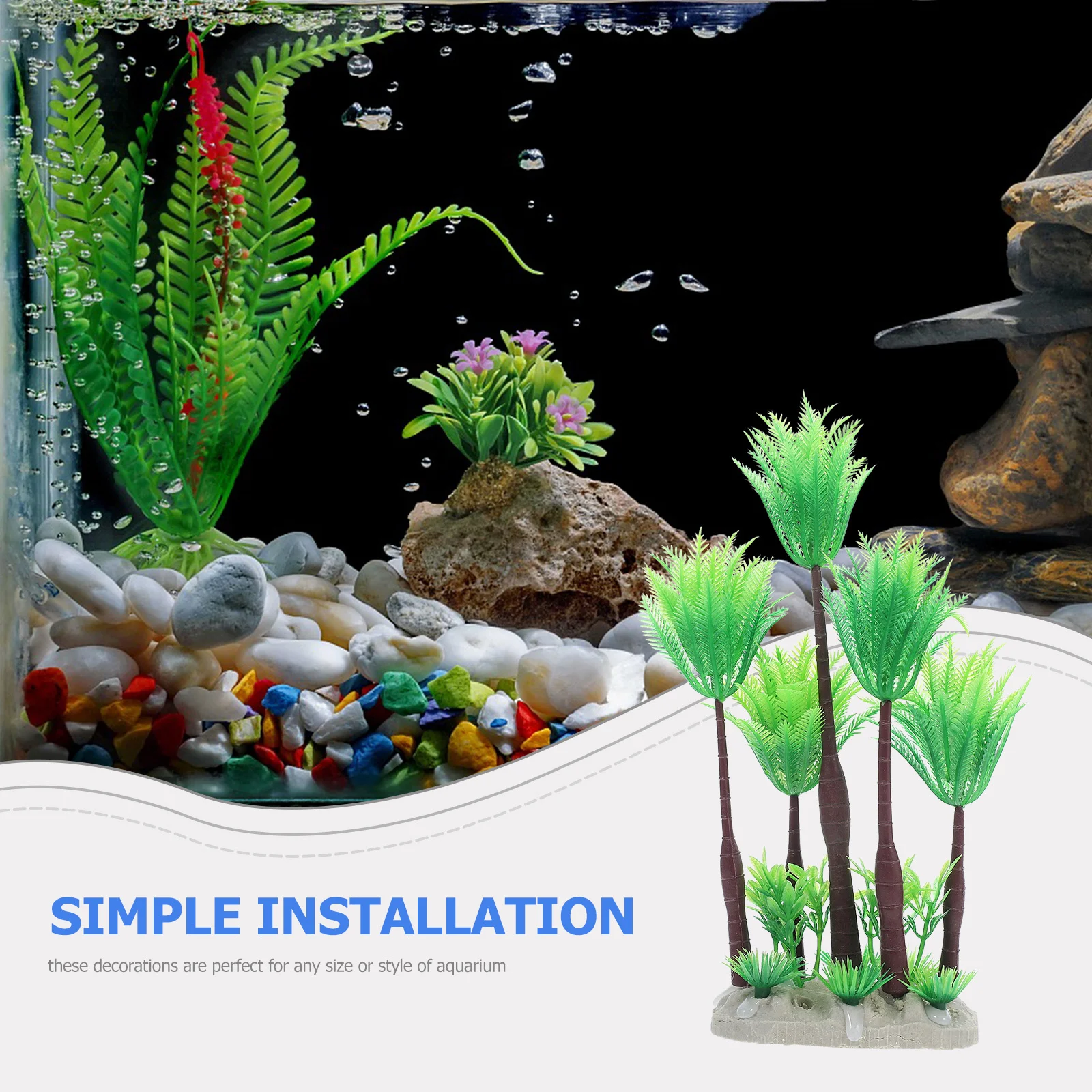 

1Set Aquarium Plants Plastic Artificial Realistic Fish Tank Decorations Ornamental Landscape for Freshwater Saltwater Aquarium