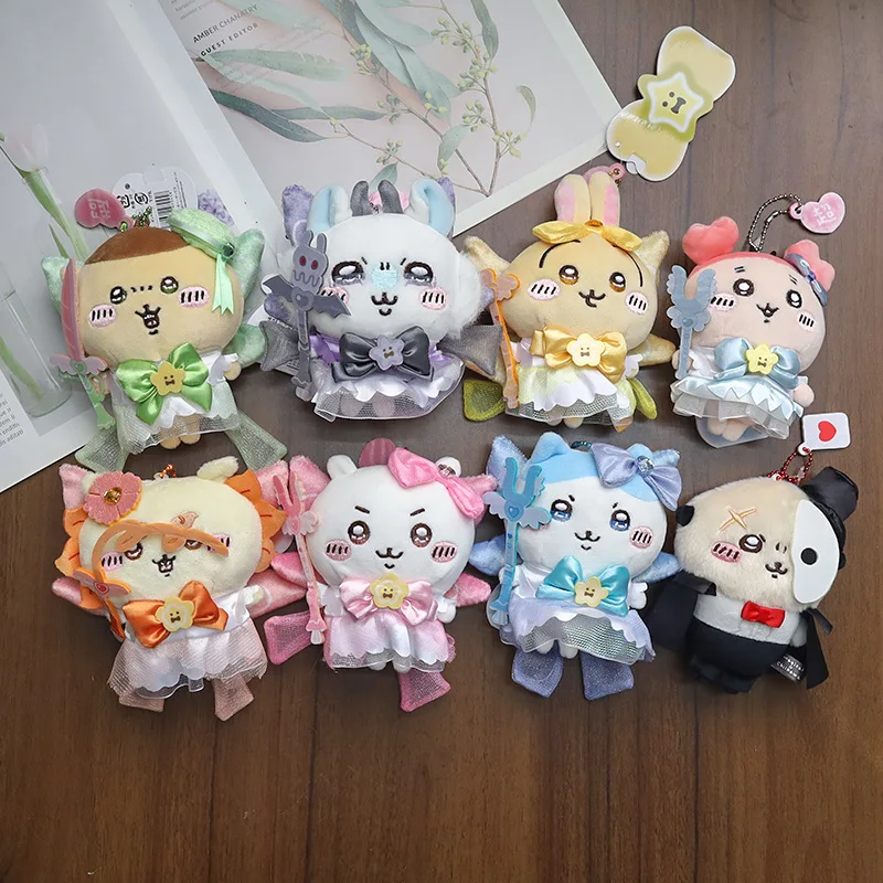Chiikawa Magical Girl Plüschpuppe Schlüsselanhänger Kawaii Hachi Usagi Niedlicher Cartoon-Rucksack-Anhänger, bezauberndes Plüschtier mit magischem Thema