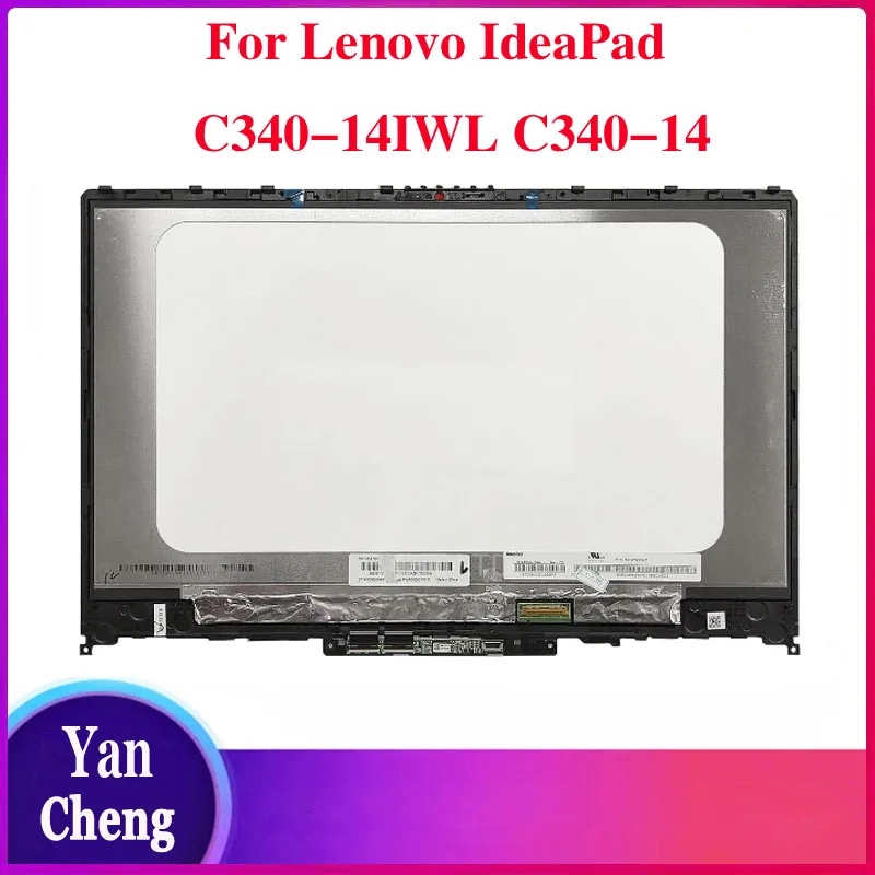 

14 Inch laptop touch screen For Lenovo IdeaPad C340-14IWL C340-14 lcd screen touch digitizer + bezel 81N4 81N6 81TK 81SQ 81SS