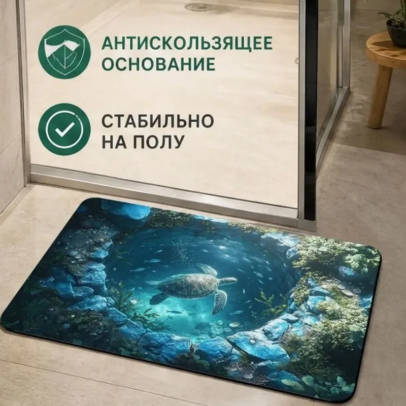 VIKAMA Pink Fan Sunburst Bathroom Door Mat Noise Reduction Non Slip Bathroom Non Slip Backing Home Organization Home Decor