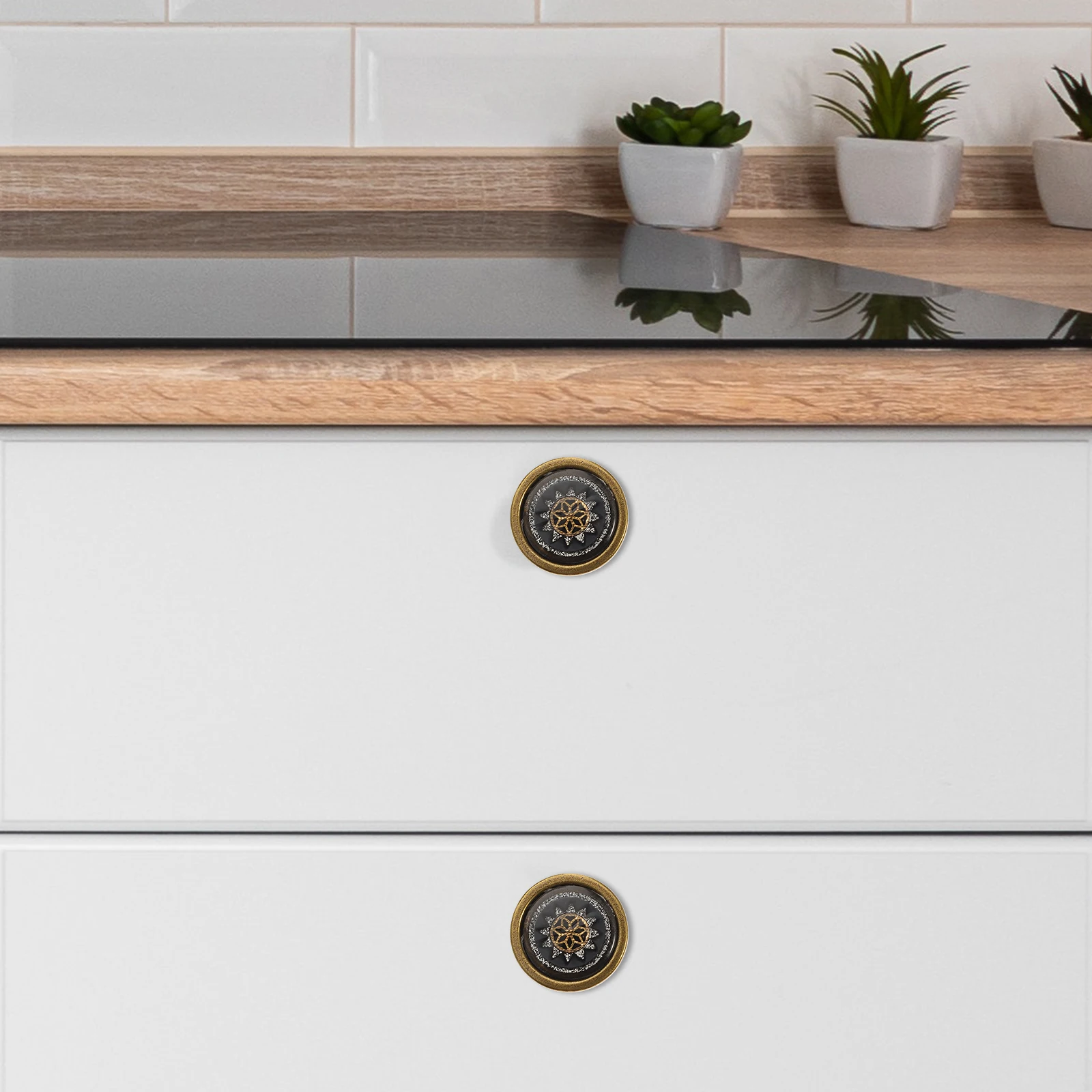 

4pcs Round Cabinet Knob Household Drawer Handles Door Pulls For Kitchen Furniture Cupboard Dresser Wardrobe Durable Alloy
