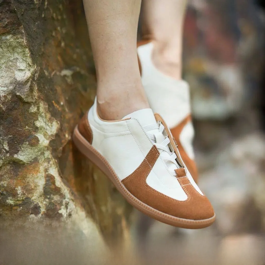 

Italian Vintage Style Top Layer Cowhide Low Top Casual Sneakers Men's Fashion Color Block Dequanyi Shoes Leisure Comfortable