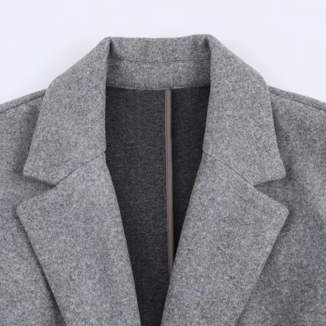 معطف نسائي جديد من KASLEAD ناعم بزر واحد من ألياف البوليستر عالي الجودة طويل Sve ملابس خارجية للخريف #2