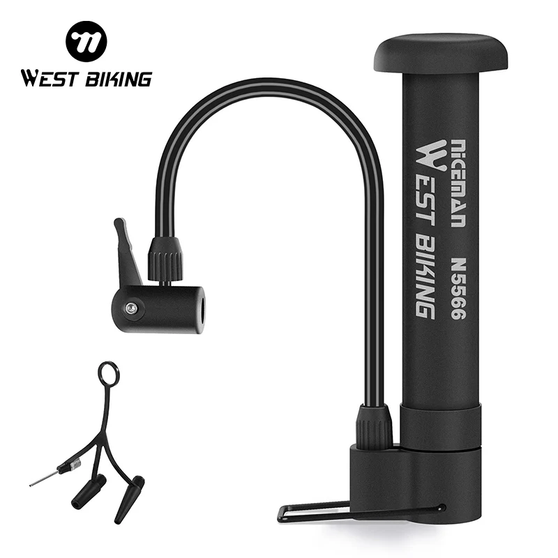 West Biking Mtb Fietspomp 80 Psi Fiets Handmatige Luchtpomp Ballonband Inflator Schrader Ventiel Vloerpomp Fietsen Accessories