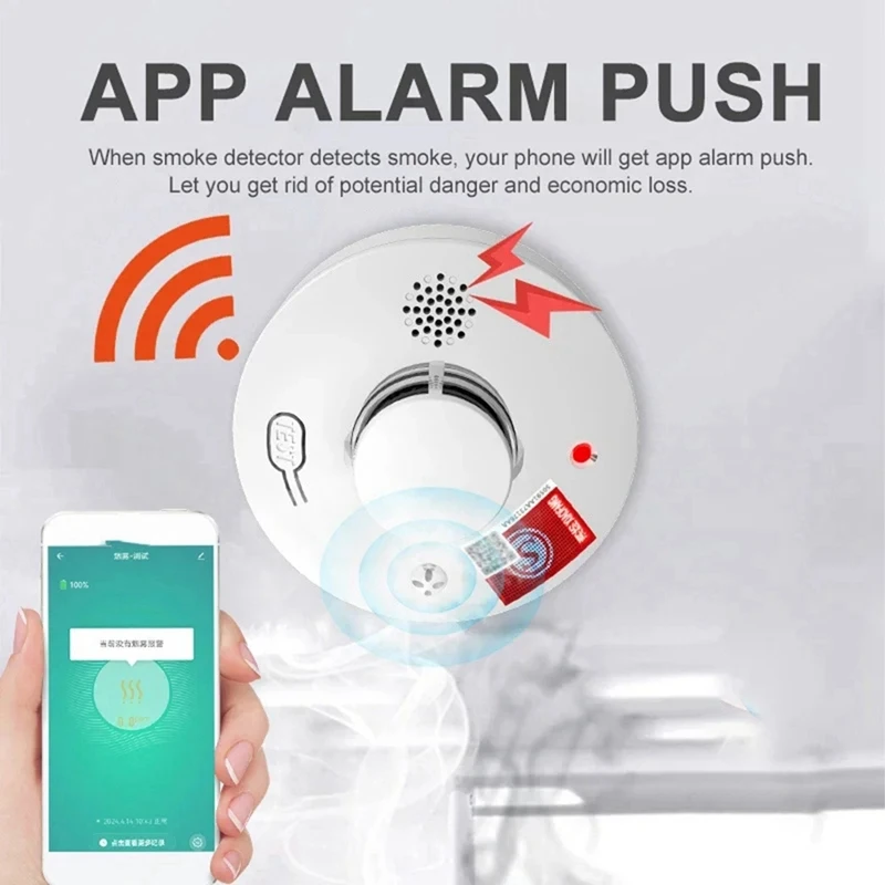 Tuya Smoke Alarm Fire Protection Smoke Detector Smokehouse Combination Fire Alarm Home Security System