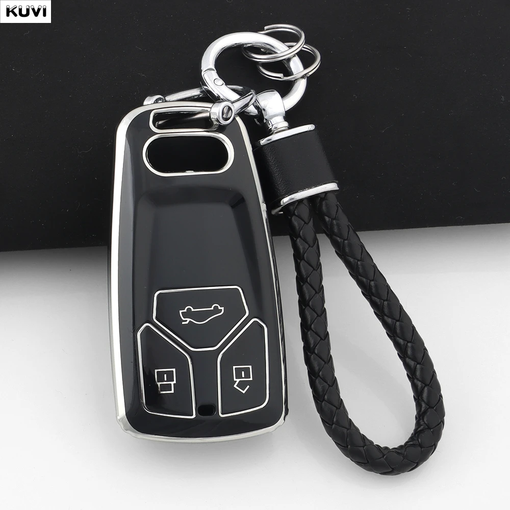 Fashion TPU Car Remote Key Case Cover Shell Protector Fob For Audi A4 B9 A5 A6 8S 8W Q5 Q7 4M S4 S5 S7 TT TTS TFSI RS Keyless