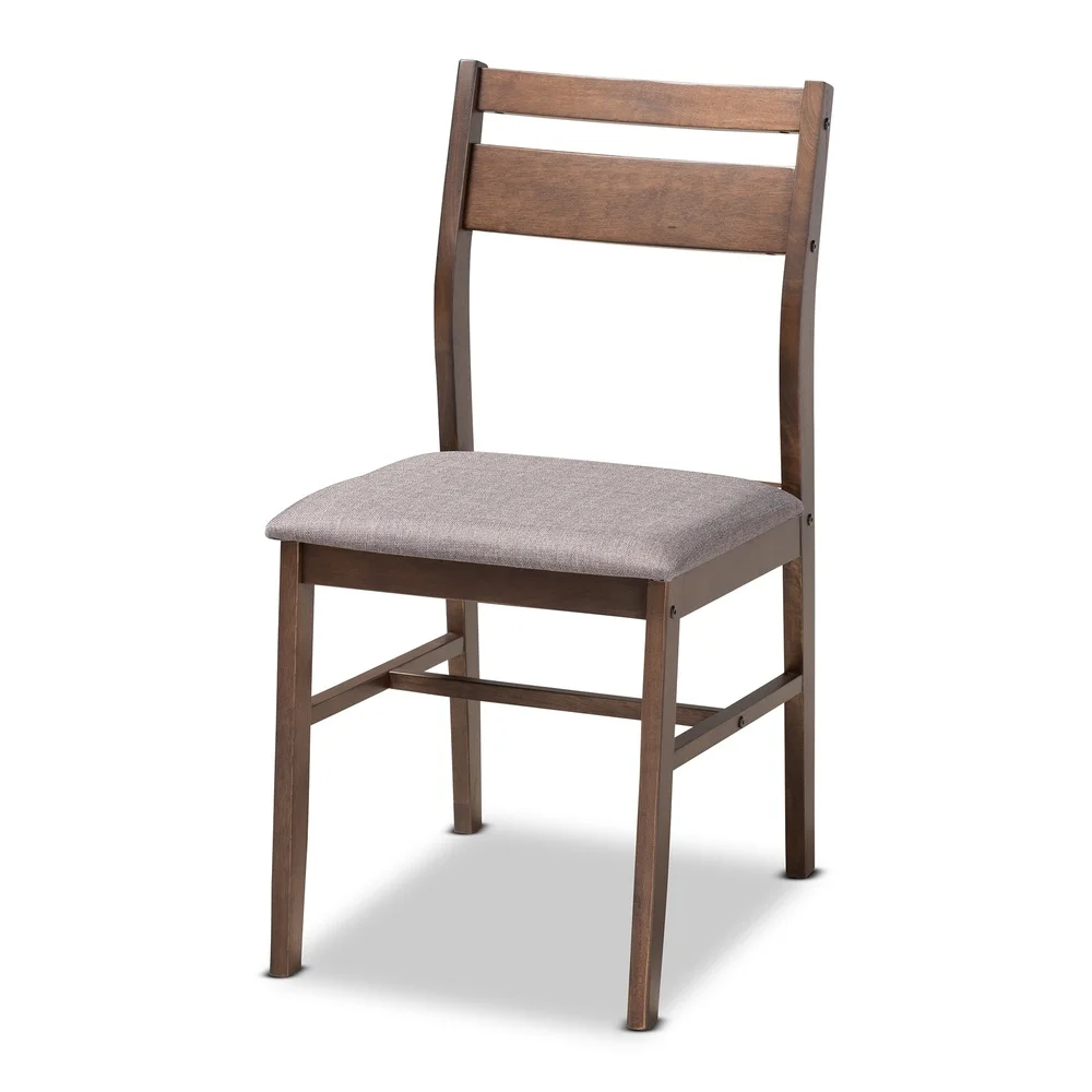 Modern 5 Piece Wood Dining Set Square Table and Upholstered Chairs Rubberwood Construction Compact Design Small Spaces Assembly