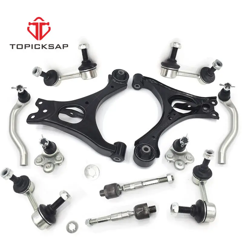 TOPICKSAP Front Lower Control Arm Ball Joint Sway Bar Tie Rod Kits for Honda Civic 2006 2007 2008 2009 2010 2011 51360SNAA03