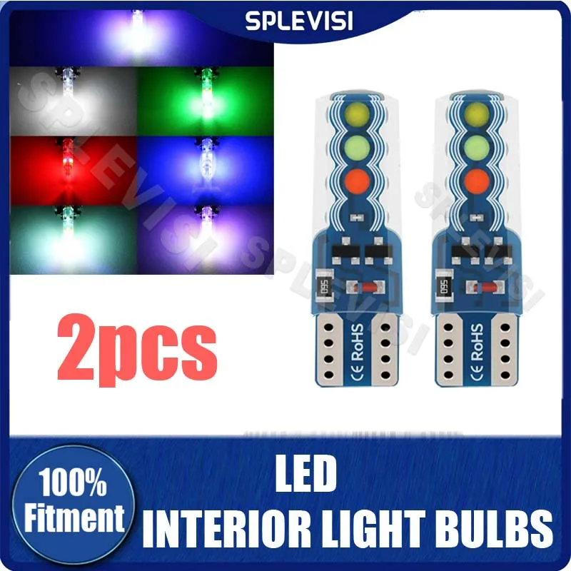 

2Pcs T10 168 194 LED Interior Light Bulbs License Map Side Marker Parkign Indicator RGB Color intelligent heat dissipation