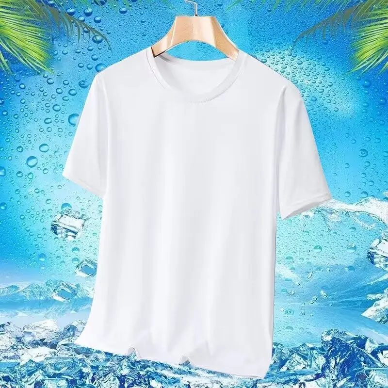 Ice Silk Thin Short Sleeve T-Shirt Women's Loose Breathable Quick Dry Summer plus Size Clothing Comfortable Polyester Shirt