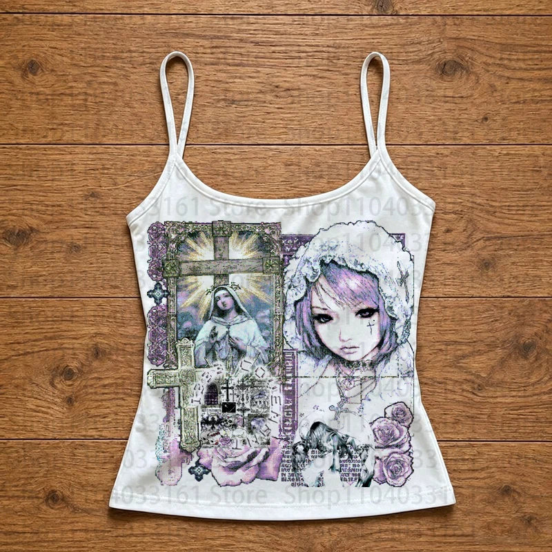 Harajuku Sexy Top Y2k Gothic Clothes Women Tops Crop Top Woman Emo Female Clothing Women's Corset Summer Tanks & Camis Cuteore