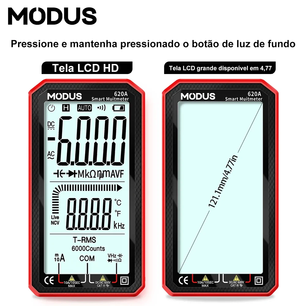 Profesional Smart AC/DC Multimeter Digital Penguji Multimeter Transistor 6000 Counts Rms Meteran Resistansi Suhu Diri