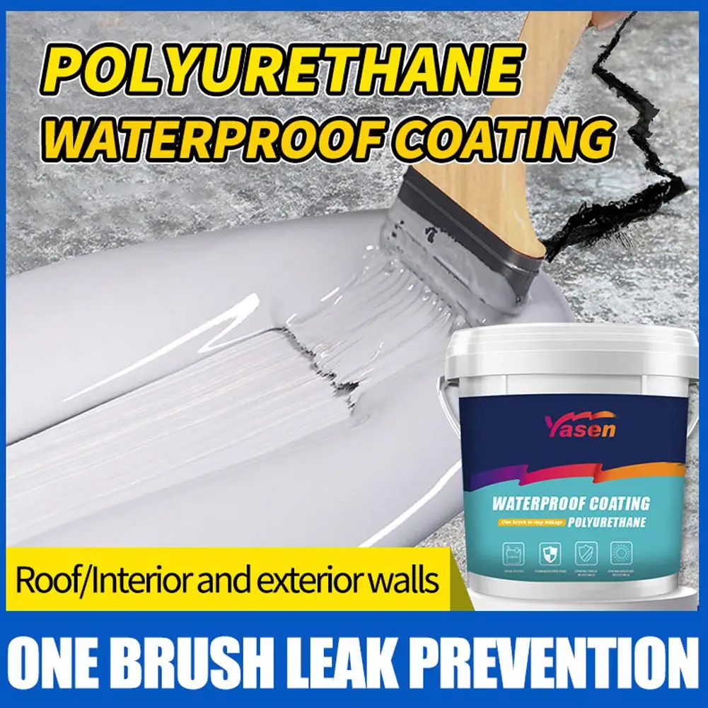 

Water-Based Polyurethane Waterproof Coating, Exterior Wall Bathroom Wall & Roof Leak Repair, Solves Water Leakage & Poor Weather