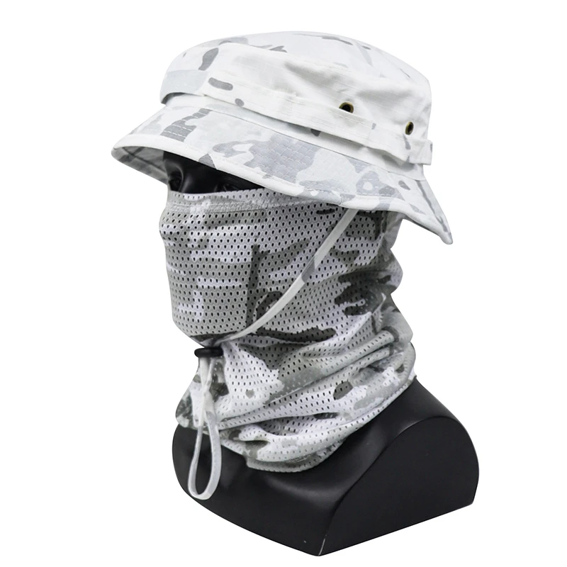 

Tactical Camouflage Boonie Hat and Neck Gaiter Set, Multicam Sun Protection Gear for Hunting, Hiking, and Outdoor Activities