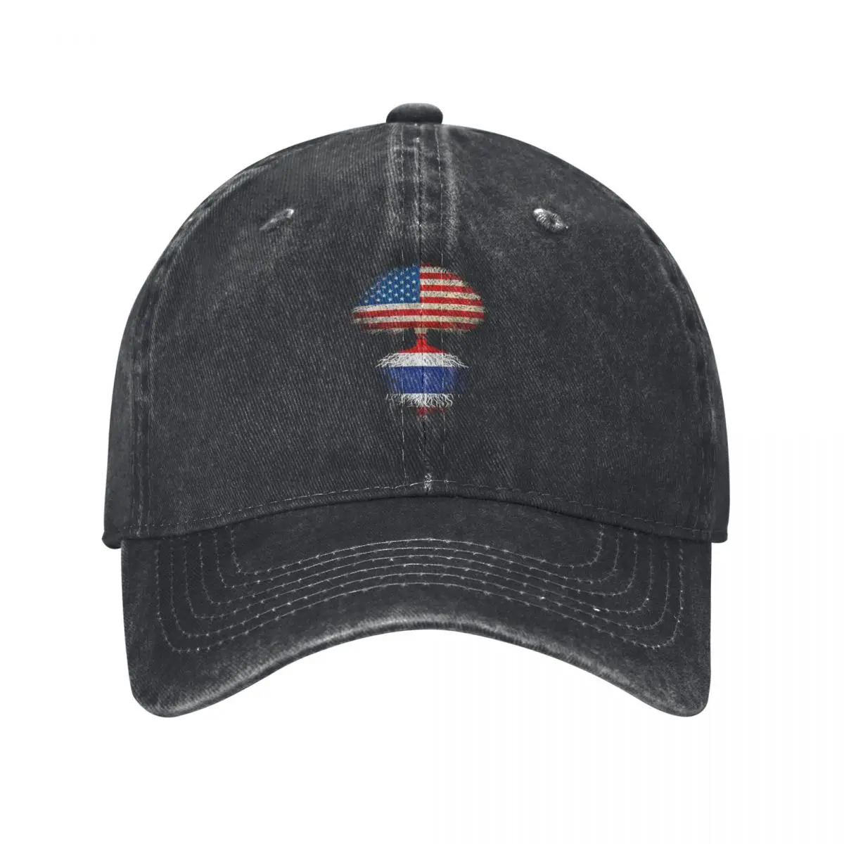 American Flag Thai Roots Thailand Flag T-Shirt, Thai , Thai Gifts, Present, Birthday, Pride Gifts Baseball Cap