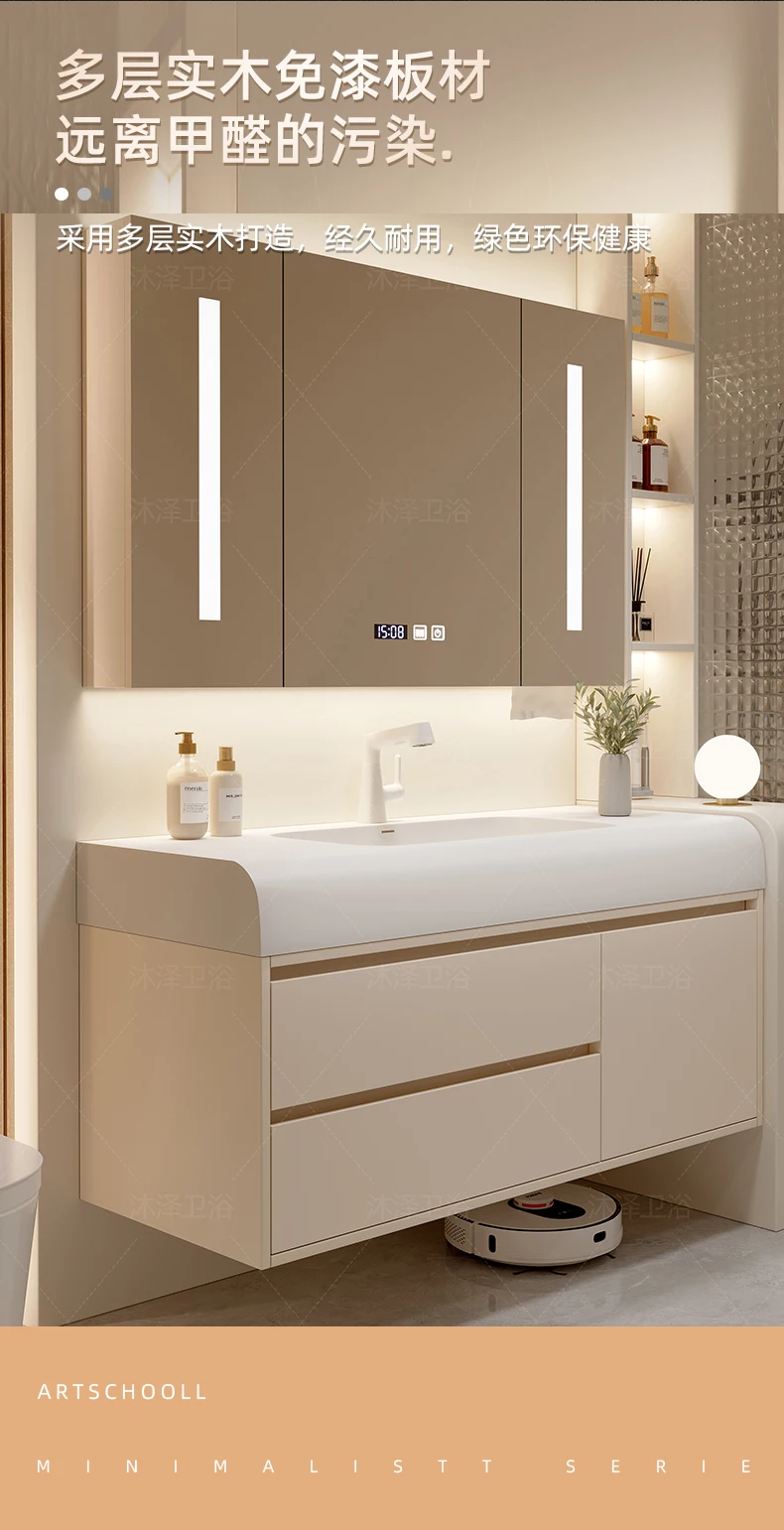 Vanity with Sink Shelves Sink Under Cabinet Bathroom Bathroom Sets Full Set Furniture Comfortable with Drawers Storage Cabinet
