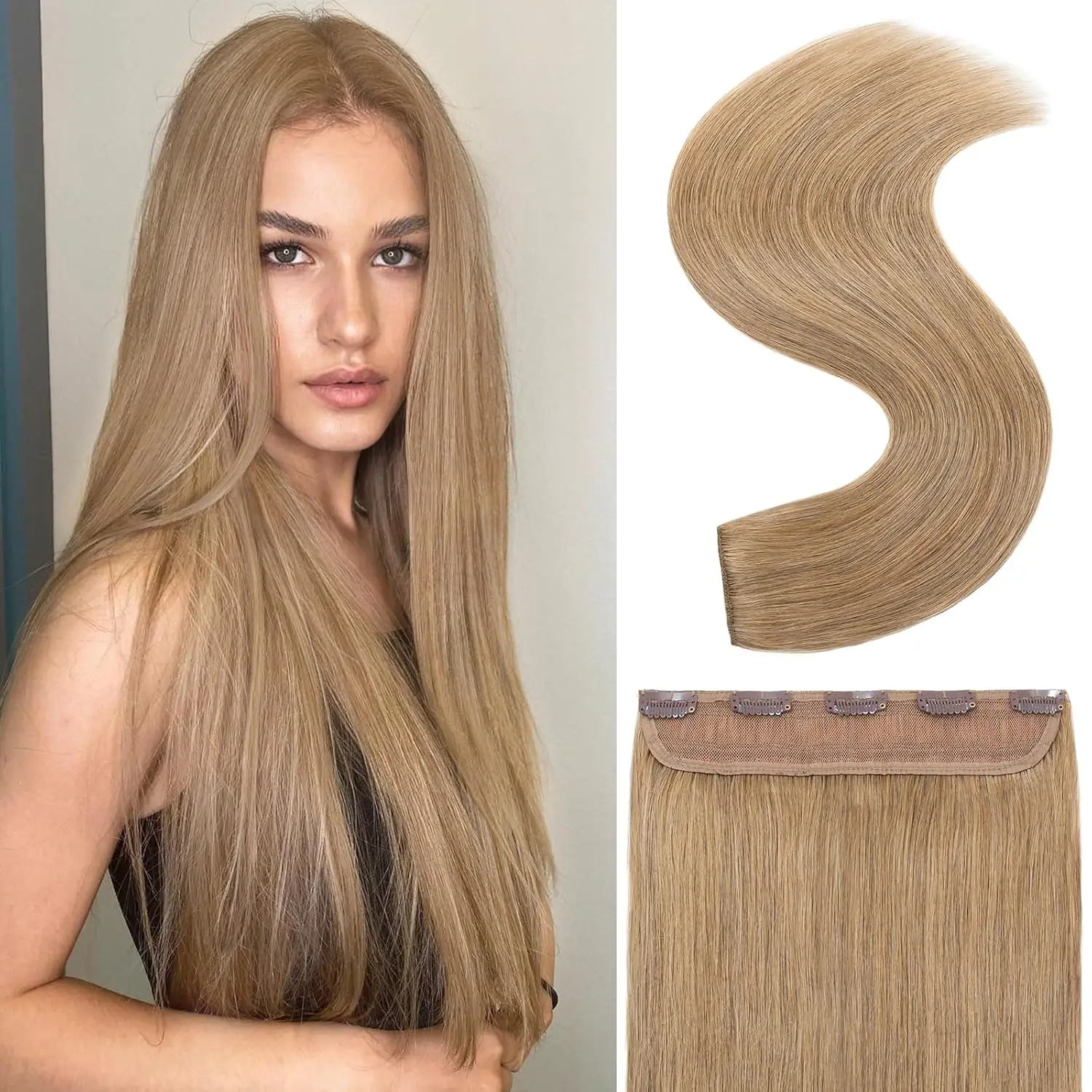 

# 8 Bone Straight Clip In Human Hair Extensions 100% настоящие человеческие волосы 3/4 Полная голова Цельный 5 зажимов для наращивания волос 100 г/компл.