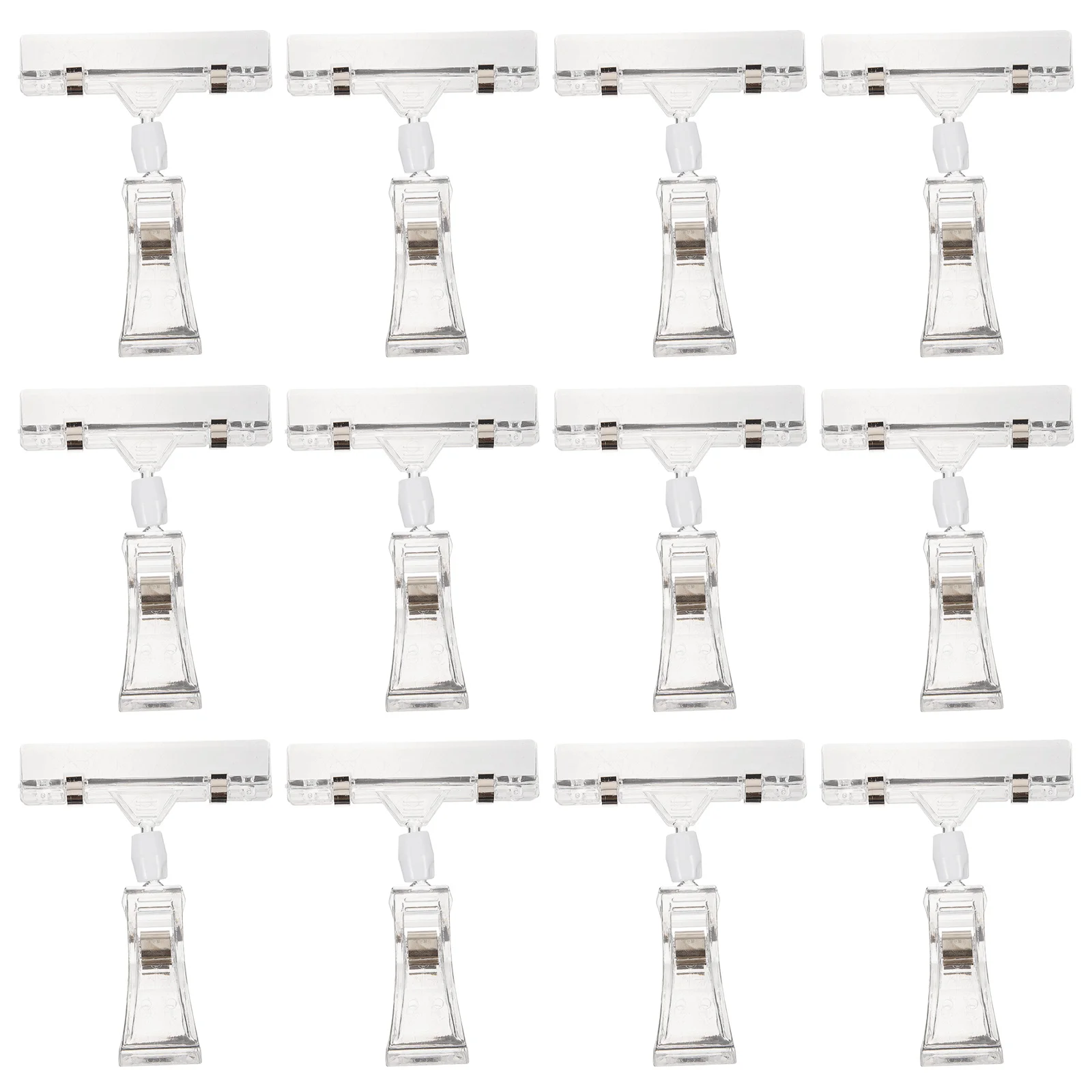 

10 Pcs Clip-on Rotating Price Folder Sign Plastic Brochure Holder Stand Double Sided Clips