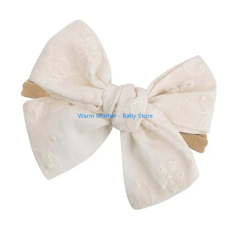 عصابة رأس مرنة ناعمة على شكل فيونكة غطاء رأس للأطفال لتزيين شعر أنيق للتصوير الفوتوغرافي والحفلات، ملابس يومية 57QE #3