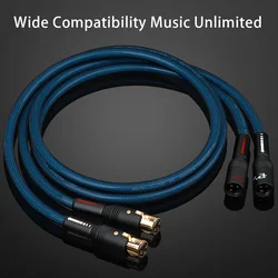 ATAUDIO HiFi XLR Audio Cable  OCC Silver Plated Core with 3 Pin 2XLR Balanced Male/Female Connector Cable for Microphone Mixer