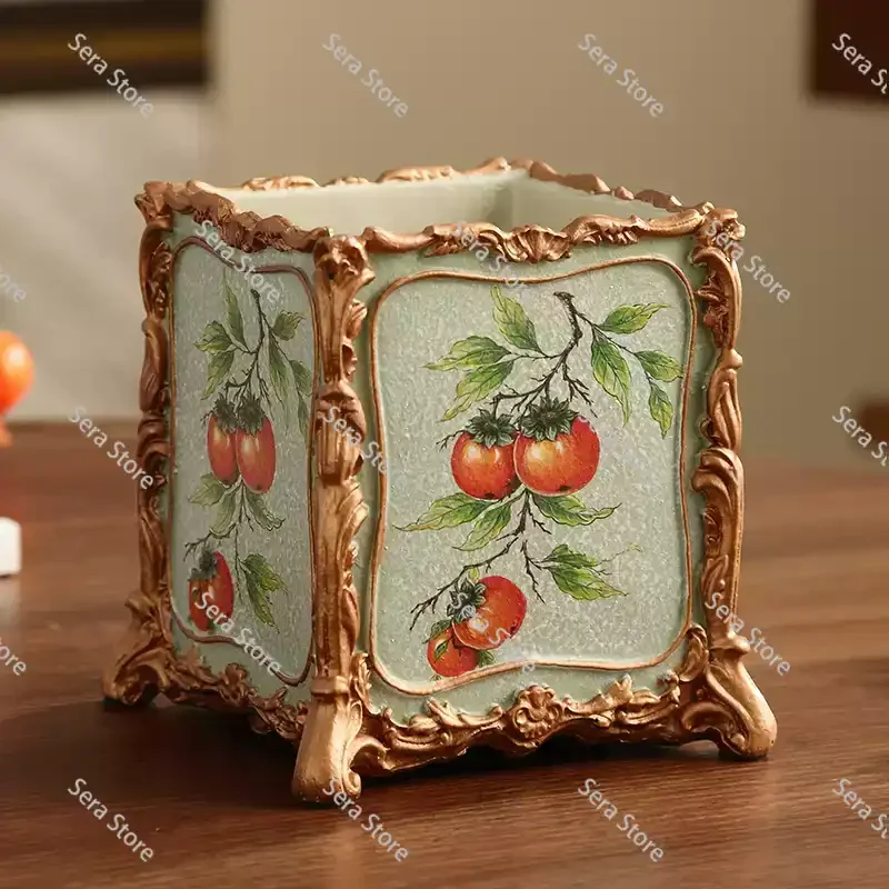 persimmon Ruyi pen holder ornament boss office desktop practical storage box gift