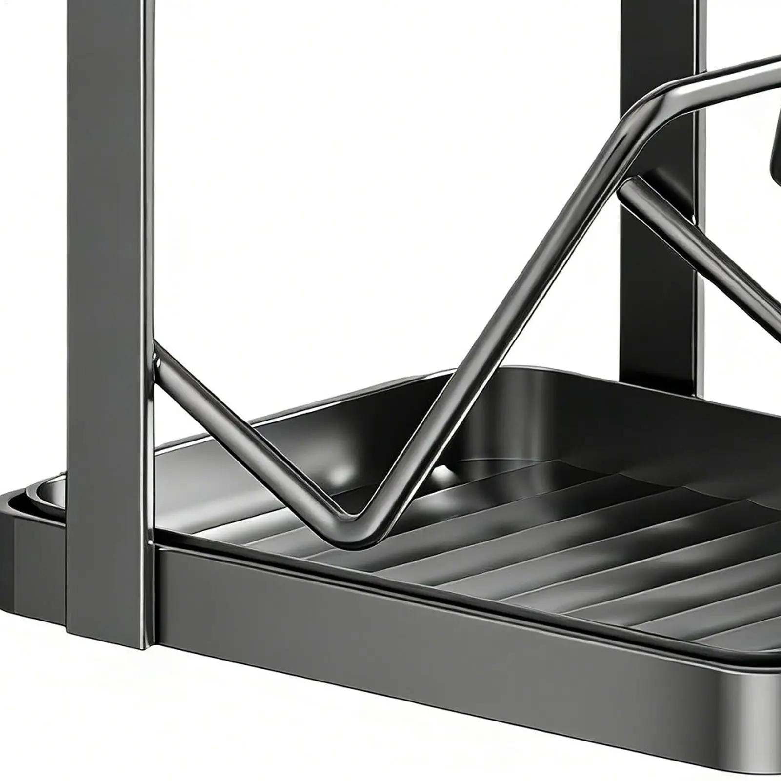 

Органайзер для крышки кастрюли, 2-уровневая подставка для лопаточки, органайзер для кухонной крышки с поддоном для капель для лопатки, ковша, ложки, кухонной столешницы