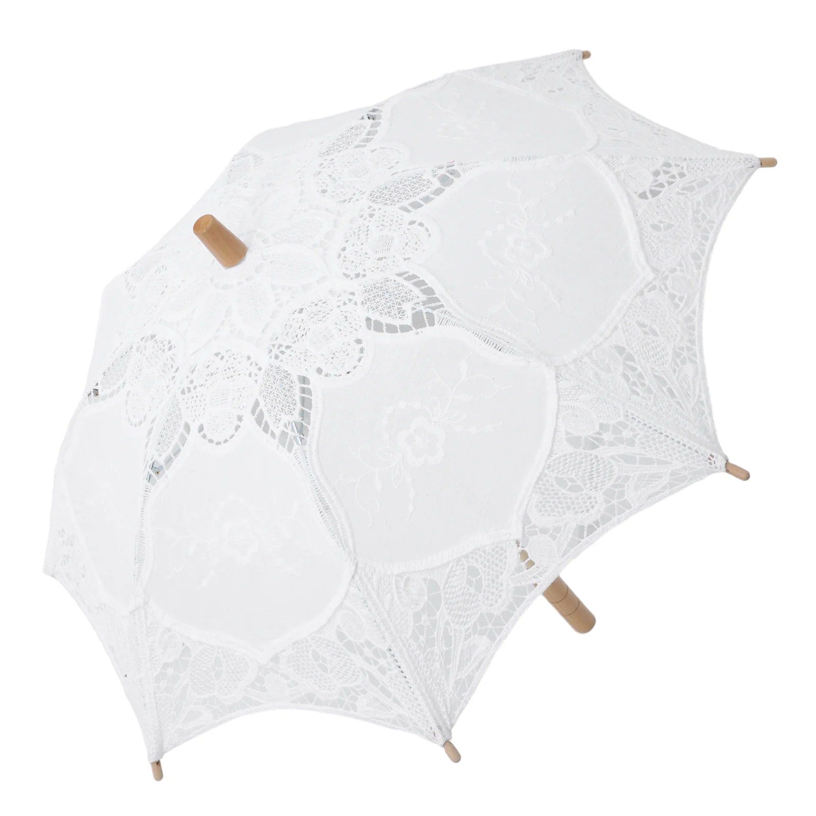 White Parasol Umbrella Lace Bathroom Decorations Decorate Bridesmaid Decorative