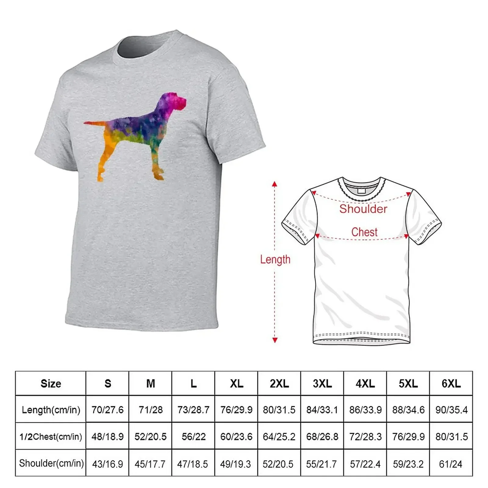 Hungarian Wirehaired Vizsla in watercolor T-Shirt new edition summer tops oversized t shirts for men