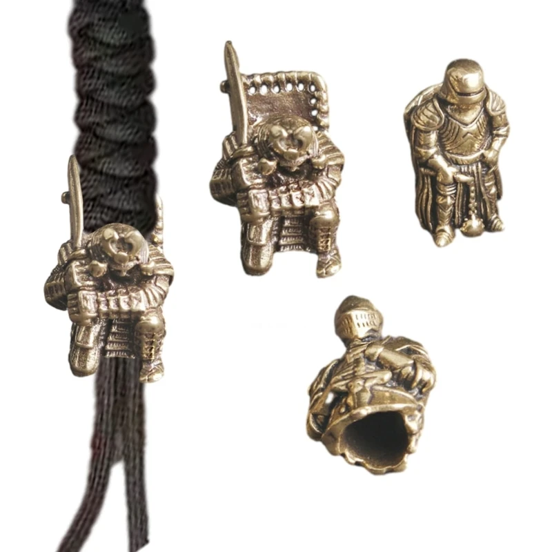 Vintage Broadswords Knights Lanyard Beads Brass Knife Bead Fashion Parachute Cord Beads for Lanyard Pendants Key 24BD